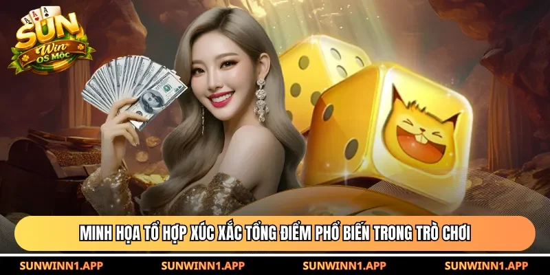 Minh họa tổ hợp xúc xắc tổng điểm phổ biến trong trò chơi